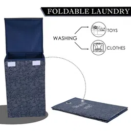 kuber industries Kuber 3 Pcs Printed Foldable Laundry Baskets With Ring-75-L image 3