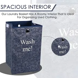 kuber industries Kuber 3 Pcs Printed Foldable Laundry Baskets With Ring-75-L image 5