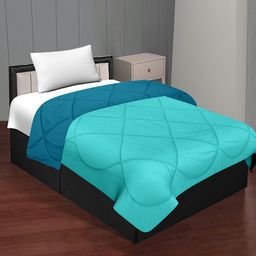 BED-SHEET.COM Green & Blue Microfiber Mild Winter 300 GSM Single Bed Comforter-image-57