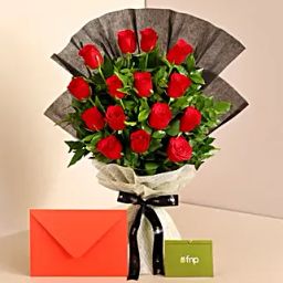 Touch Of Luxury Red Roses Bouquet Greeting Card-38