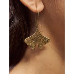 SOUL WORKS Gold Orchid Petal Drop Earrings-picture-1