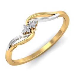 KUBERBOX Brilliantly Delicate 18KT Gold Diamond-Studded Ring-1.44 gm-image-76