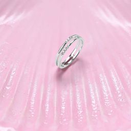 Mia by Tanishq 92.5 Sterling Silver Cubic Zirconia Studded Dual Glam Finger Ring-image-1