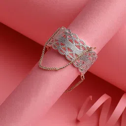 DressBerry Gold & Silver Toned Gold-plated Textured Finger Ring-15