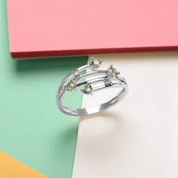 Mia by Tanishq 92.5 Sterling Silver CZ Studded Playful Petals Finger Ring-49
