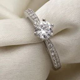 VOGUE PANASH Silver-Plated Solitaire AD Stone Solitaire Finger Ring-48