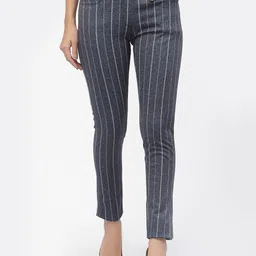 Westwood Women Blue Skinny Fit Striped Jeggings-picture-3