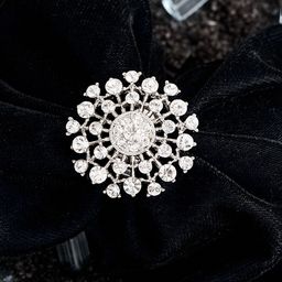 ATIBELLE Silver-Plated CZ-studded Adjustable Finger Ring-image-94