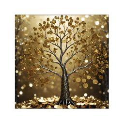 OLIVE TREE Gold-Toned & Black Floral and Botanical Painting Wall Art-18
