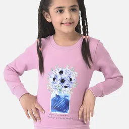 Crimsoune Club Girls Mauve Printed Sweatshirt-image-96