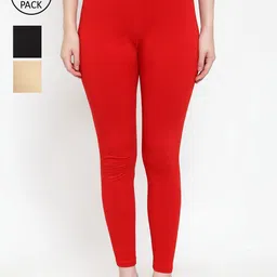 Jinfo Pack of 3 Mid-Rise Ankle Length Leggings-picture-9