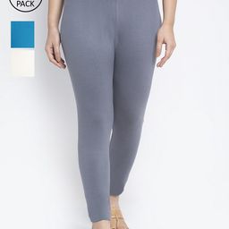 GRACIT Women Cotton Ankle Length Leggings Pack Of 3-image-96