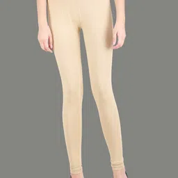 SPIFFY Women Beige Solid Leggings-image-64