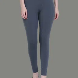 SPIFFY Women Grey Solid Full Length Leggings-image-68