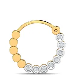 KUBERBOX Chuks Bezel 18KT Gold Diamond Studded Nose Ring-0.7g-image-6