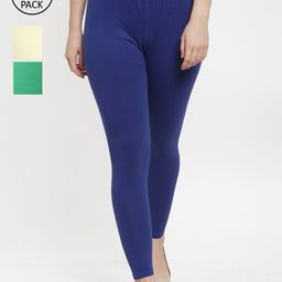 GRACIT Women Pack Of 3 Solid Ankle- Length Leggings-image-52