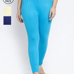GRACIT Women Pack Of 3 Solid Ankle-Length Leggings-image-97