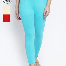 GRACIT Women Pack Of 3 Solid Ankle-Length Leggings-image-57