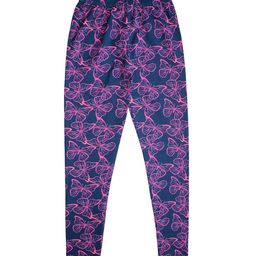 KiddoPanti Girls Pink & Navy Blue Butterfly AOP Printed Ankle-Length Leggings-image-66