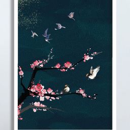 SAF Black & Pink Nature Art Printed Framed Wall Art-image-64