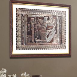 SHREE KALA HOME DECOR God Osiris With Winged Goddess ISIS Foil Embossed Wall Painting-image-60