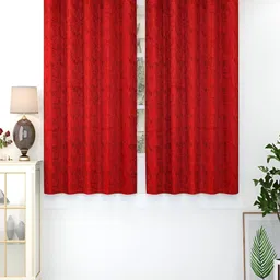 Aura Maroon 2 Pieces Room Darkening Window Curtain-image-99