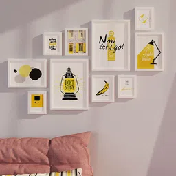 Art Street White & Yellow 10 Pieces Abstract Painting Wall Arts-image-59