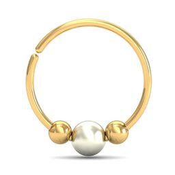 KUBERBOX 18KT Gold & Pearl Nose Ring  -0.51gm-image-70