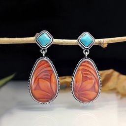 Unwind by Yellow Chimes Silver-Plated Blue Stone Studded  Drop Earring-87