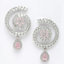 DressBerry Pink Circular Drop Earrings-7