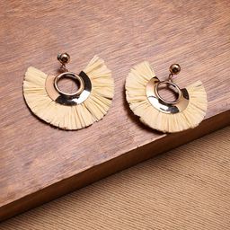 Sangria Gold Plated Drop Earrings-image-31