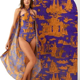 Tizzi Abstract Printed Sarong Cover up Bottom-image-23