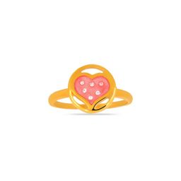 BHIMA 22K BIS Hallmark (916) Yellow Gold Enchanted Blush Pink Casual Ring-image-10