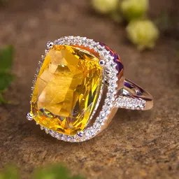 Manikya Rhodium-Plated Cubic Zirconia-Studded Adjustable Finger Ring image 3