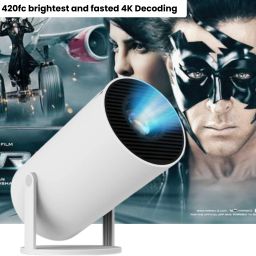 Frony Smart Projector for Home 4K Support Rotabable Design withApp Netflix,YouTubeD108 (4500 lm / 1 Speaker / Wireless / Remote Controller) Portable Projector-image-37