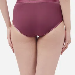 Soie High Rise Full Coverage Briefs with Mesh Detailing image 4