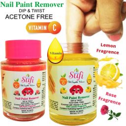 PREMIUM QUALITY Dip & Twist Instant Nail Paint Remover With ROSE & LEMON Fragrance: - Acetone Free, Enriched with Vitamin C or Vitamin E.-1