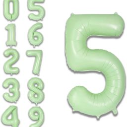 Solid Birthday/Anniversary Party Decoration Foil Plain 5 Number 32" Helium Supported Letter Balloon-image-99