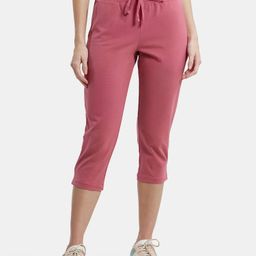 jockey 1300 Super Combed Cotton Elastane Stretch Women Pink Capri-picture-18