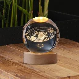3D Solar Crystal Ball Night Light Glass Ball Night Lamp with Wood Base and USB Table Lamp-18