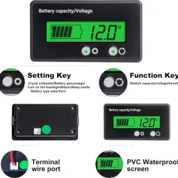 3ree 12V/24V/36V/48V Power Meter LCD Digital Voltmeter Probe and Tester Electronic Hobby Kit image 5