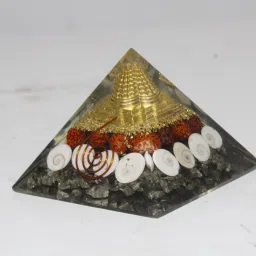 Original vastu Laxmi pyramid Money laxmi pyramid with Money Magnet Pyrite. Decorative Showpiece - 8.5 cm-2