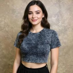 Women Washed, Tie & Dye Round Neck Polycotton Black T-Shirt-image-26