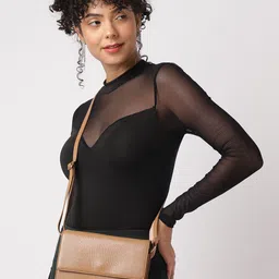 Fastrack Textured Zip Detail Sling Bag-1