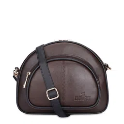 THE CLOWNFISH Leather Water Resistant Half Moon Sling Bag-52