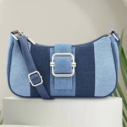 Fastrack Women's Denim Colourblocked Sling Bag-16