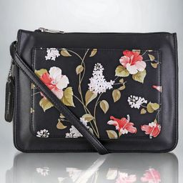 DressBerry Black Floral Printed Structured Sling Bag-image-54