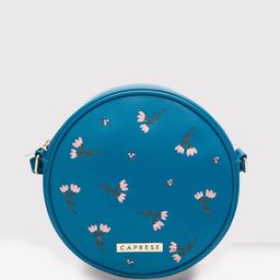 Caprese Embroidered Leather Structured Sling Bag-image-96