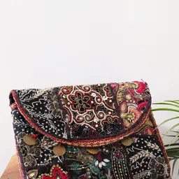 HANDICRAFT PALACE Ethnic Motifs Embroidered Structured Sling Bag-image-26
