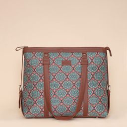 ZOUK Teal Ethnic Motifs Print Laptop Sling Bag image 2